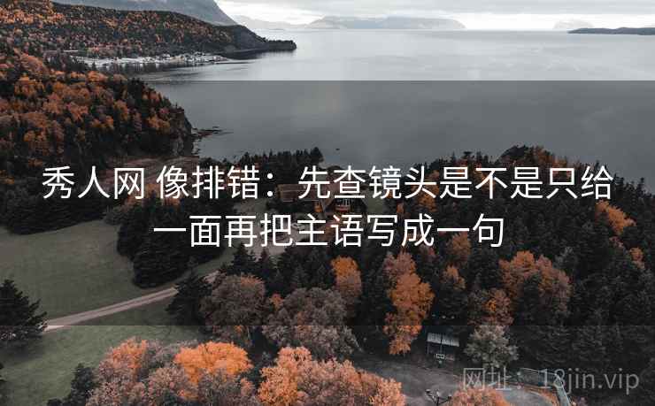 秀人网 像排错：先查镜头是不是只给一面再把主语写成一句
